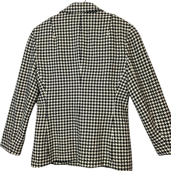Anne Klein A-Line Wool Houndstooth Blazer Double Breasted Jacket Lined V… - Picture 5 of 11